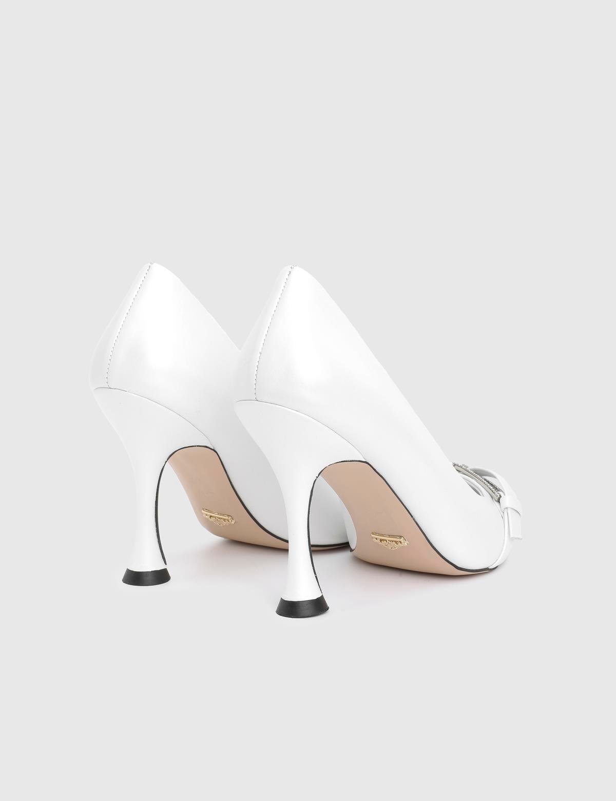 Puerto White Leather Women's Pump