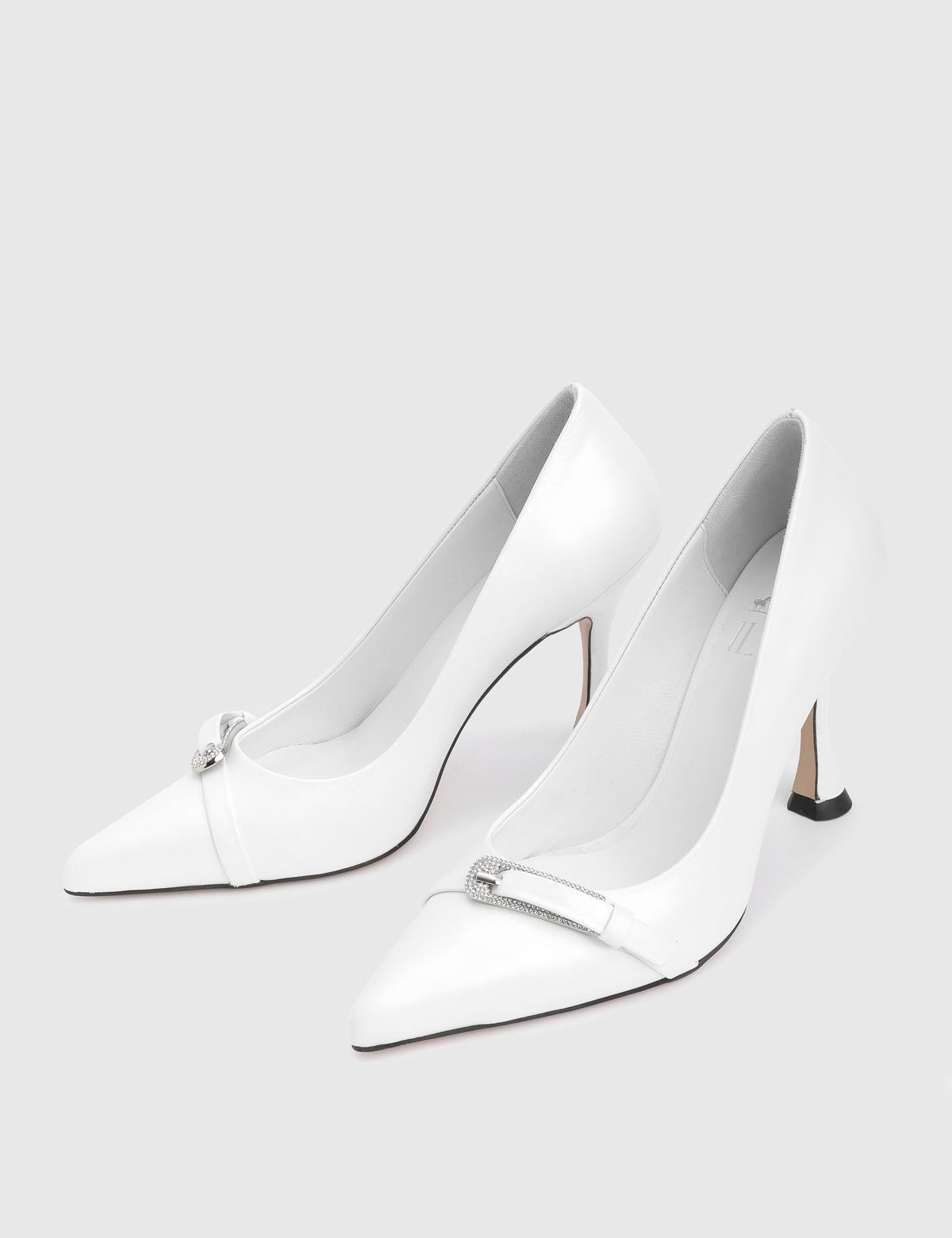 Puerto White Leather Women's Pump