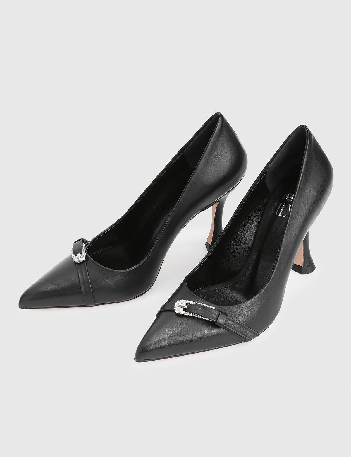 Puerto Black Leather Women's Pump