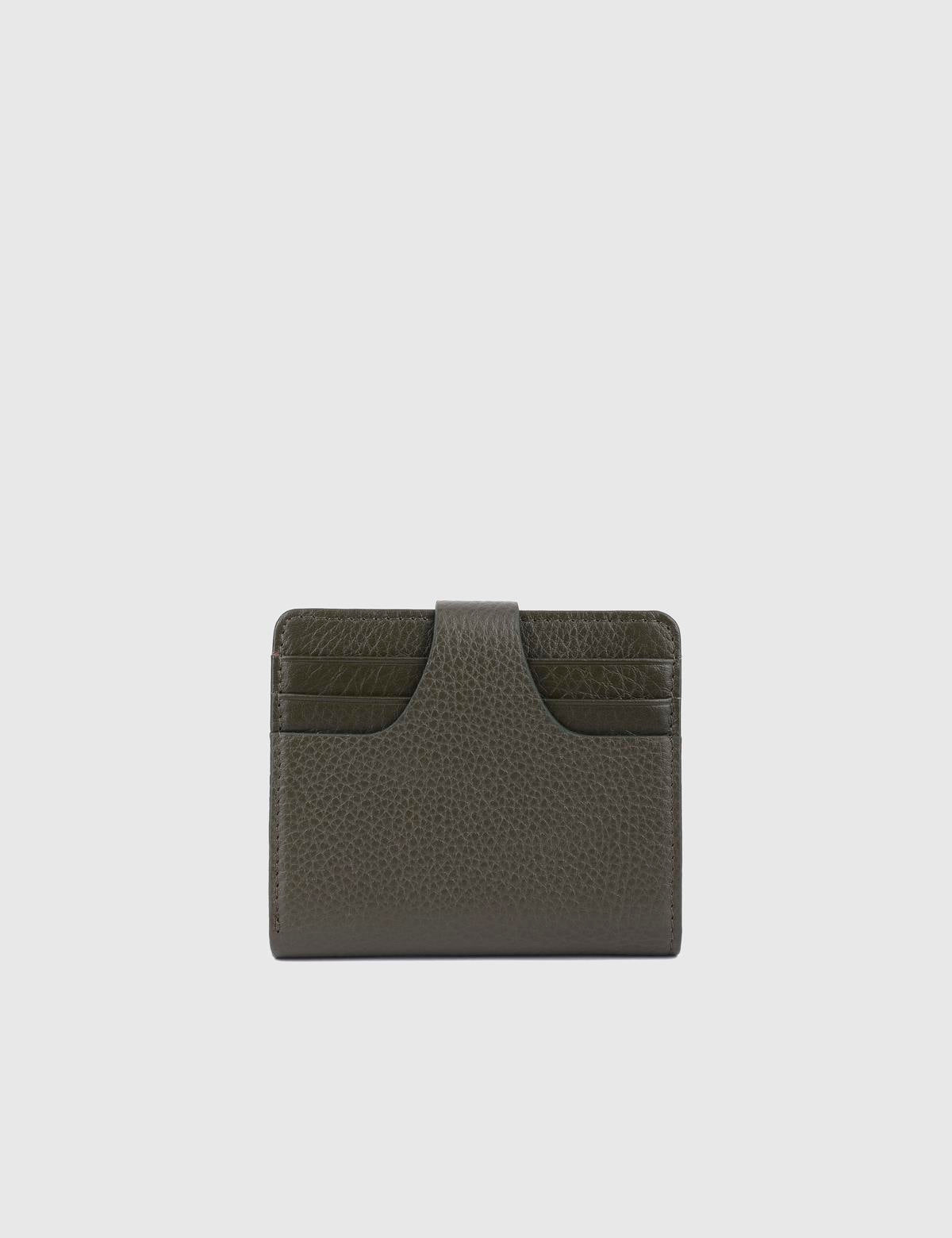 Rainier Khaki Leather Unisex Wallet