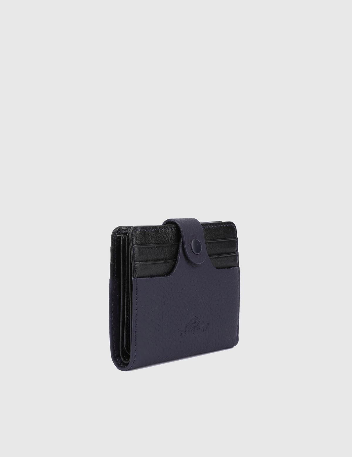 Rainier Navy Blue Leather Unisex Wallet