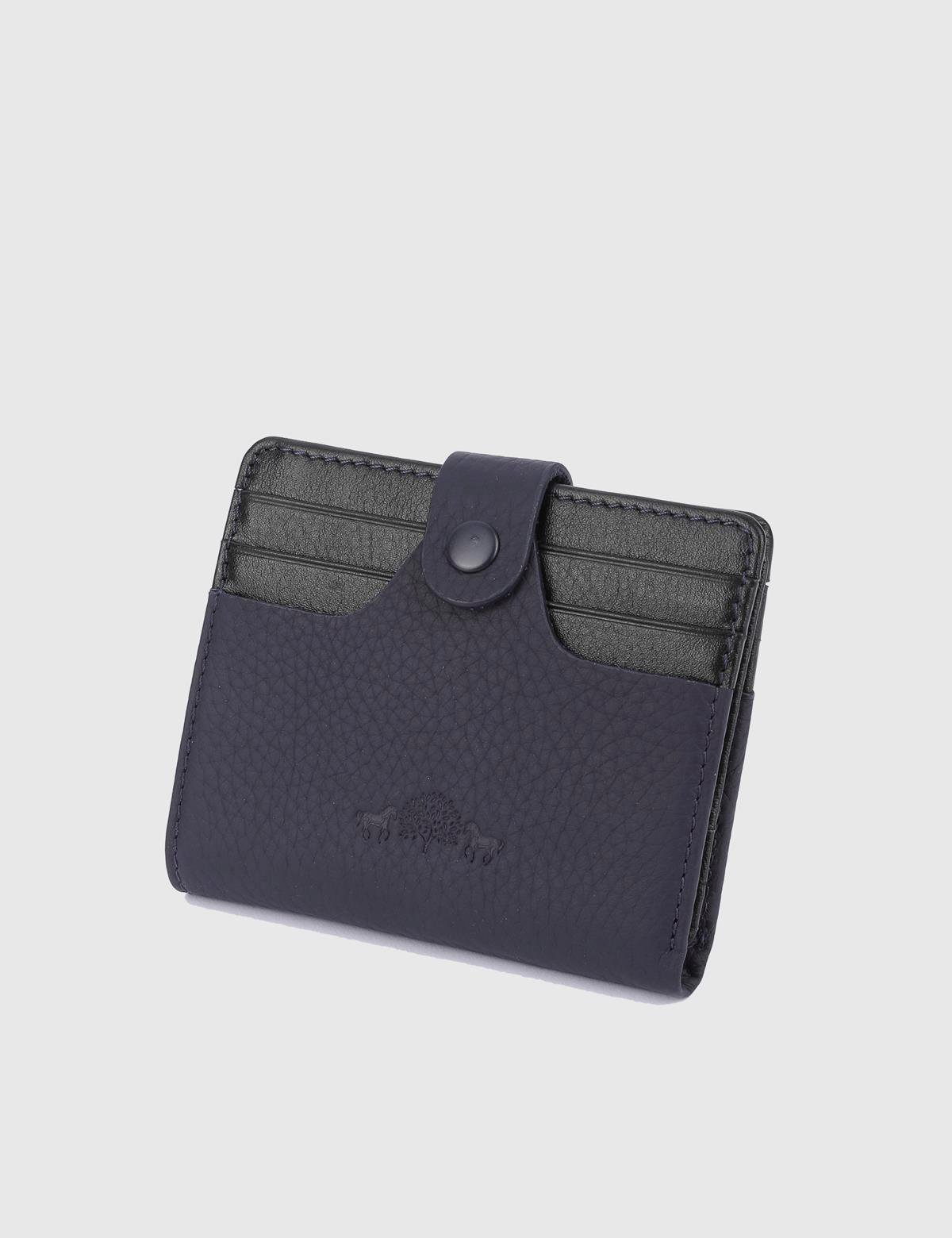 Rainier Navy Blue Leather Unisex Wallet