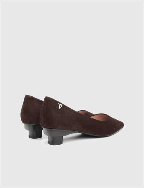 Renita Brown Suede Leather Women's Pump