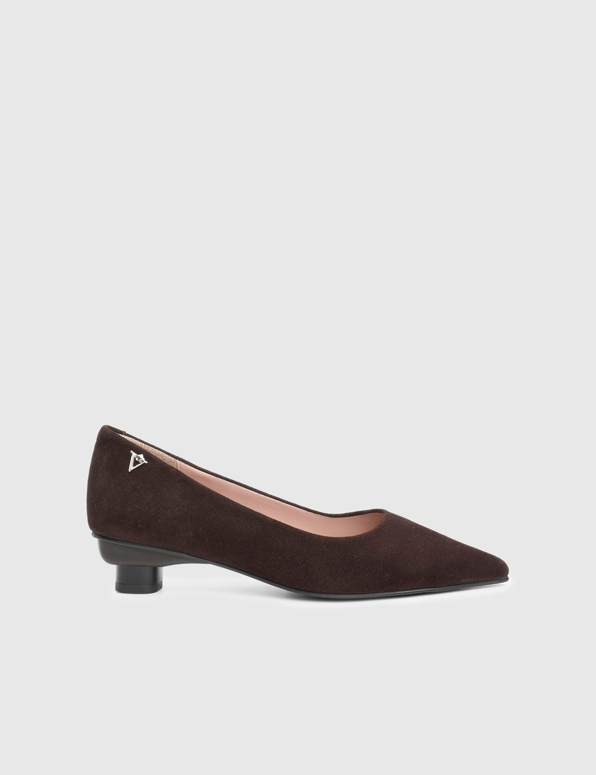 Renita Brown Suede Leather Women's Pump