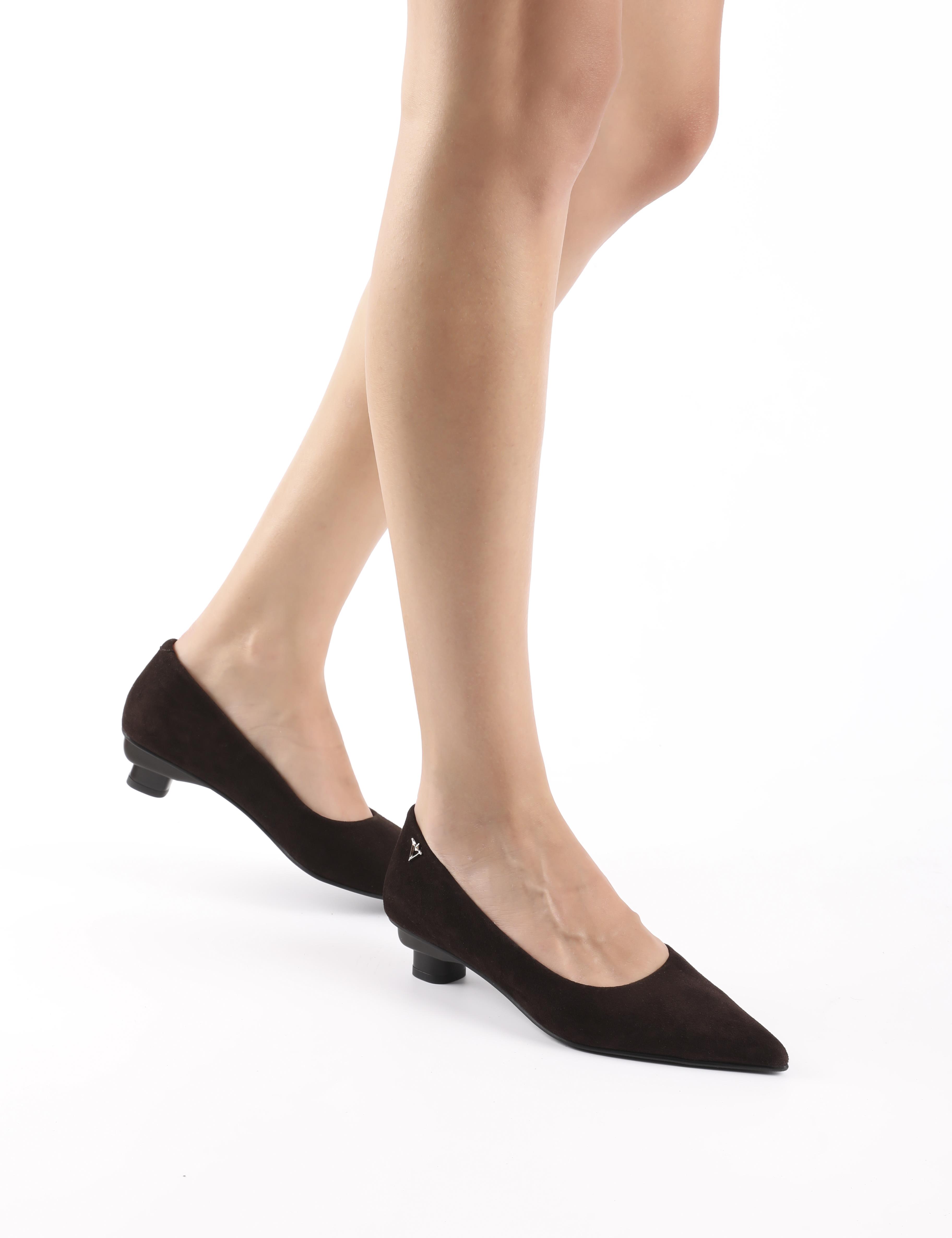 Renita Brown Suede Leather Women's Pump