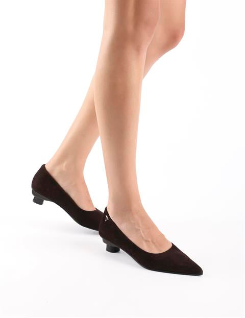 Renita Brown Suede Leather Women's Pump