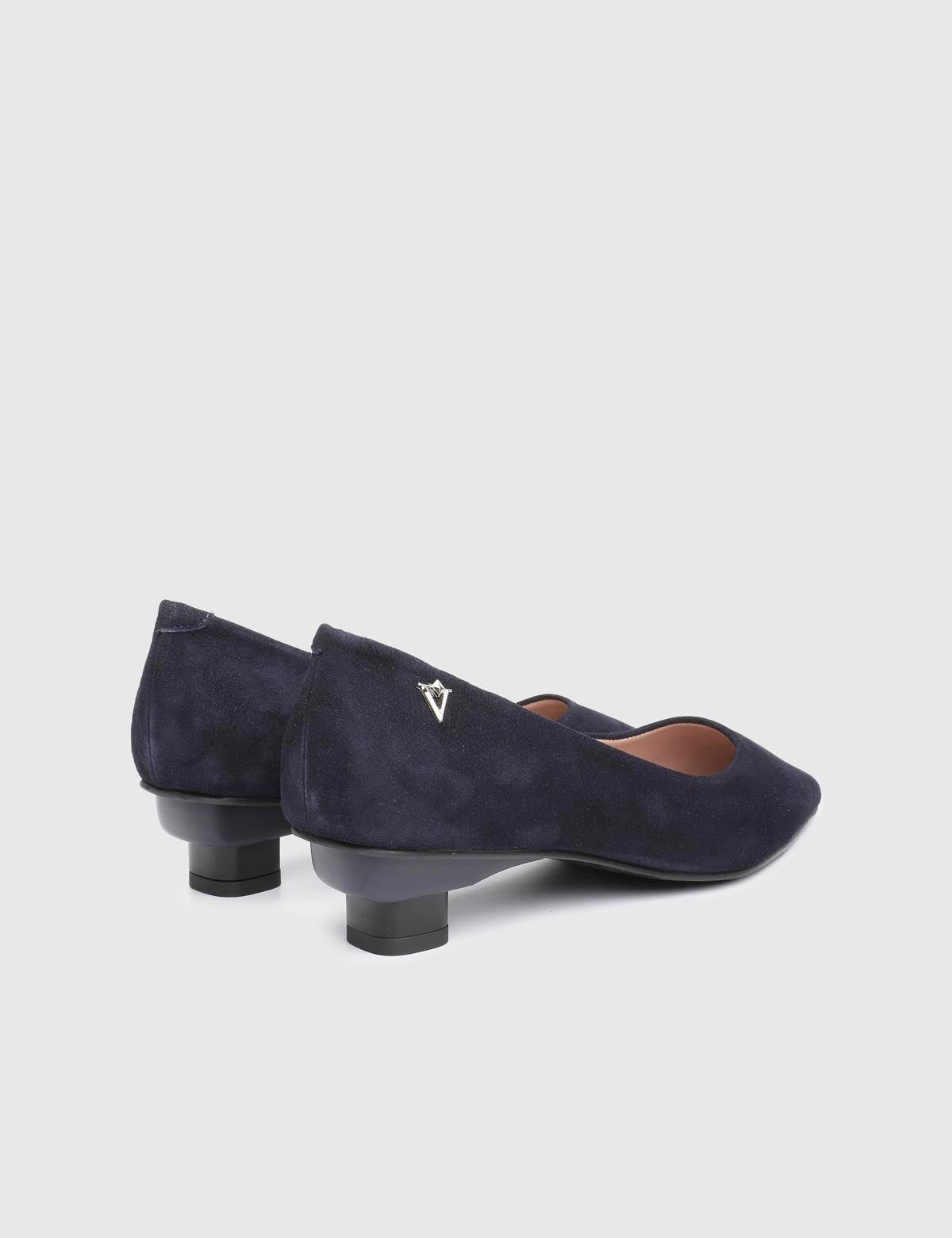Renita Navy Blue Suede Leather Women's Pump