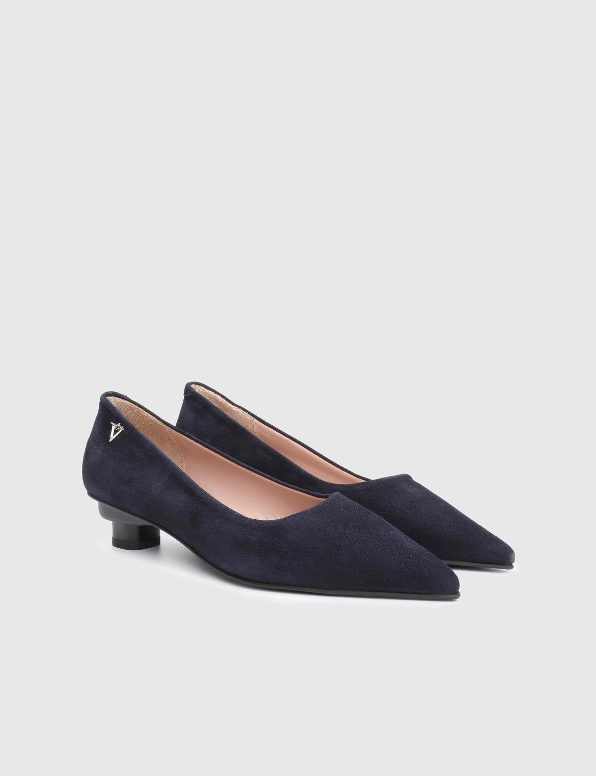 Renita Navy Blue Suede Leather Women's Pump