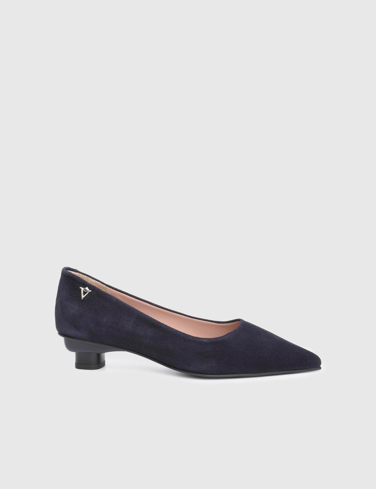 Renita Navy Blue Suede Leather Women's Pump