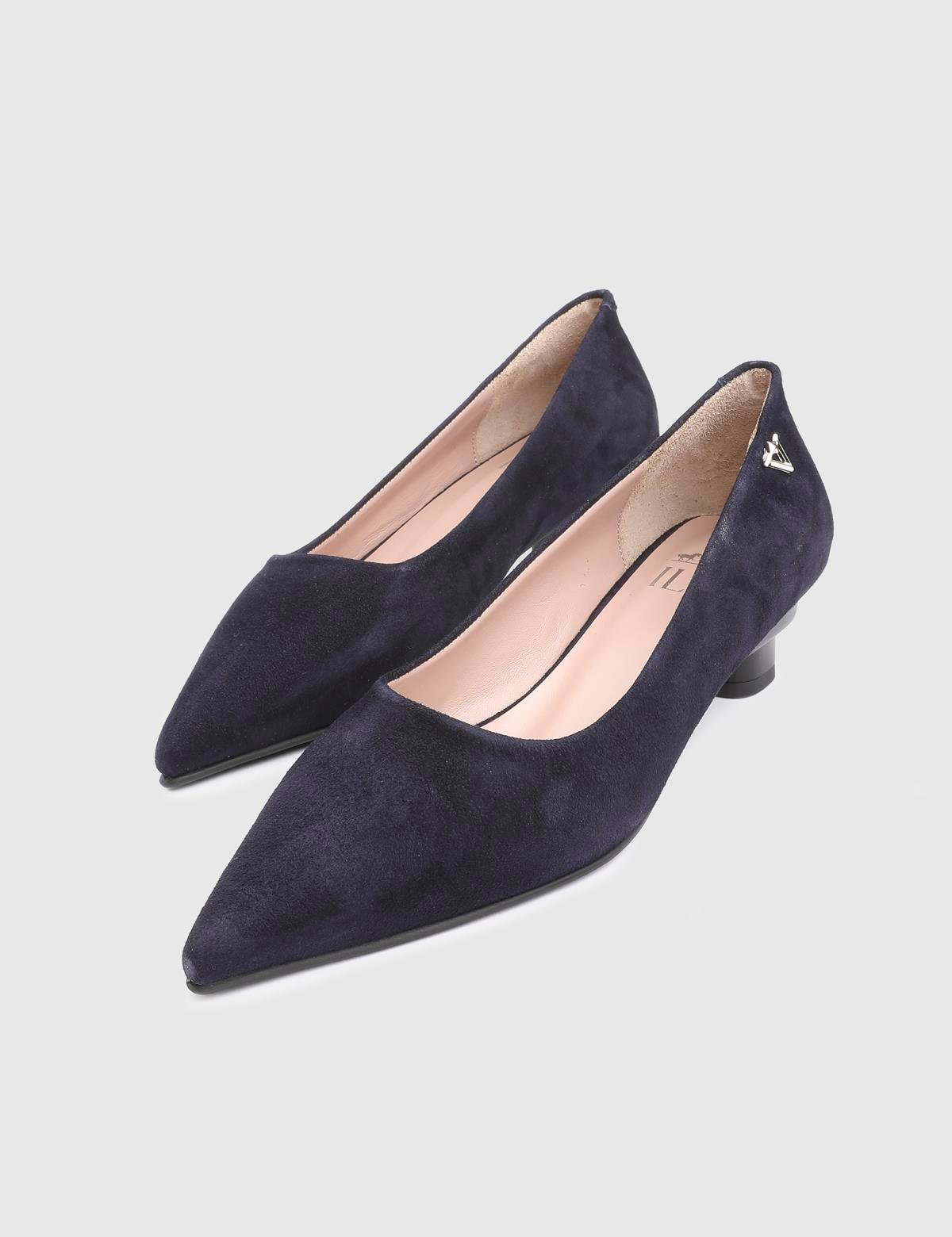 Renita Navy Blue Suede Leather Women's Pump
