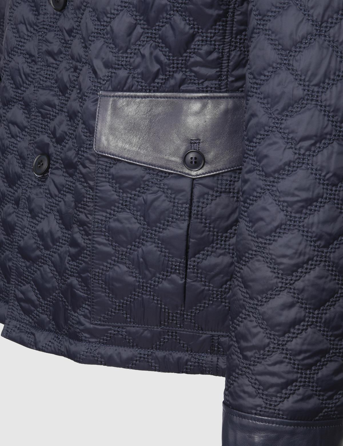 Rivne Navy Blue Men's Leather Bomber Jacket