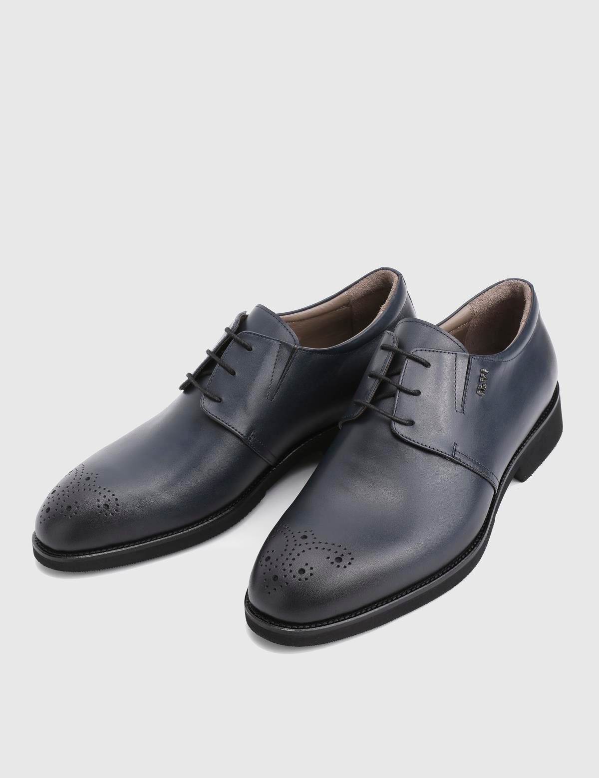 Rodrigo Navy Blue Leather Men's Derby Shoe