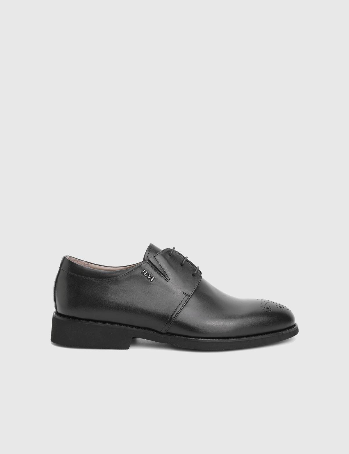 Rodrigo Black Leather Men's Derby Shoe