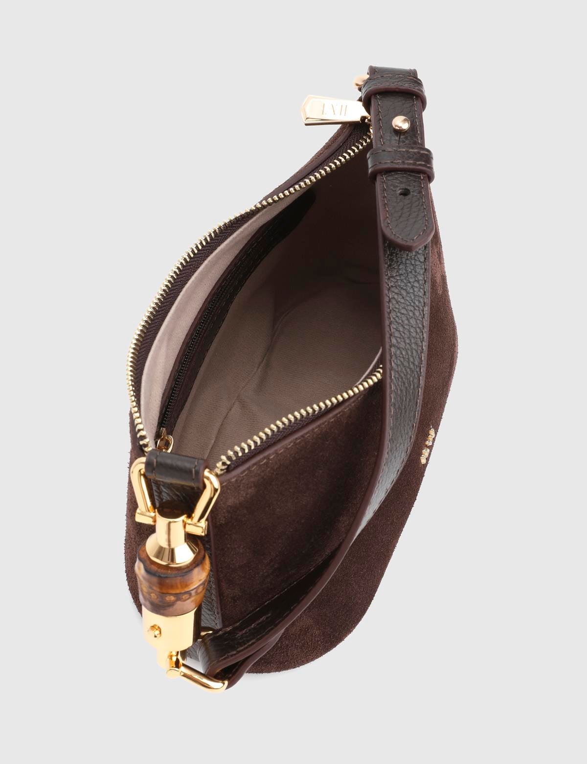 Roomy Brown Suede Leather Women's Shoulder Bag