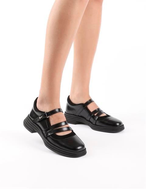 Rosalba Black Leather Women's Loafer
