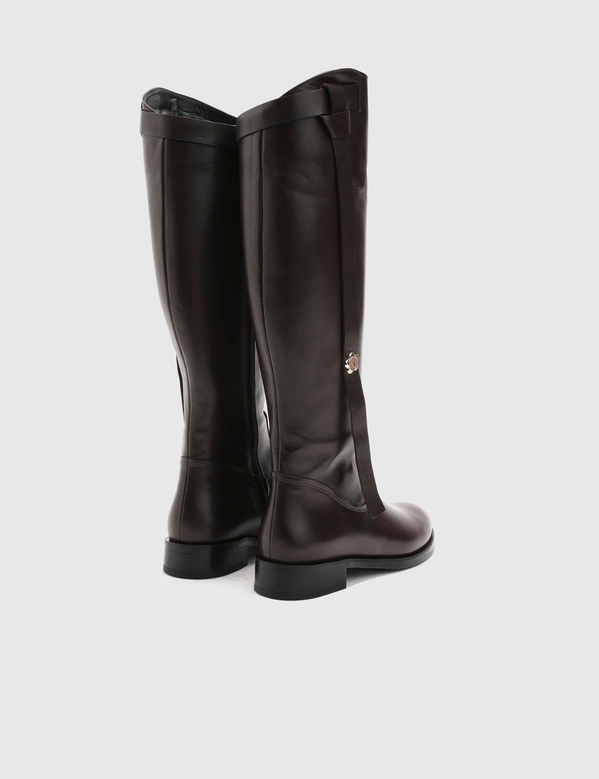 Rosenby Brown Leather Women's High Boot