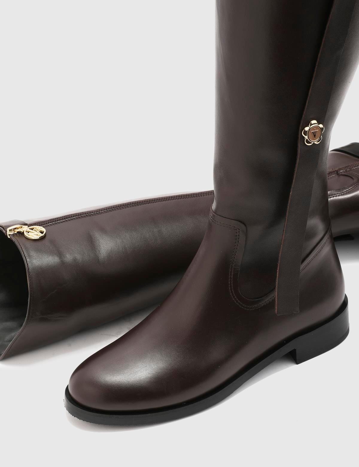 Rosenby Brown Leather Women's High Boot