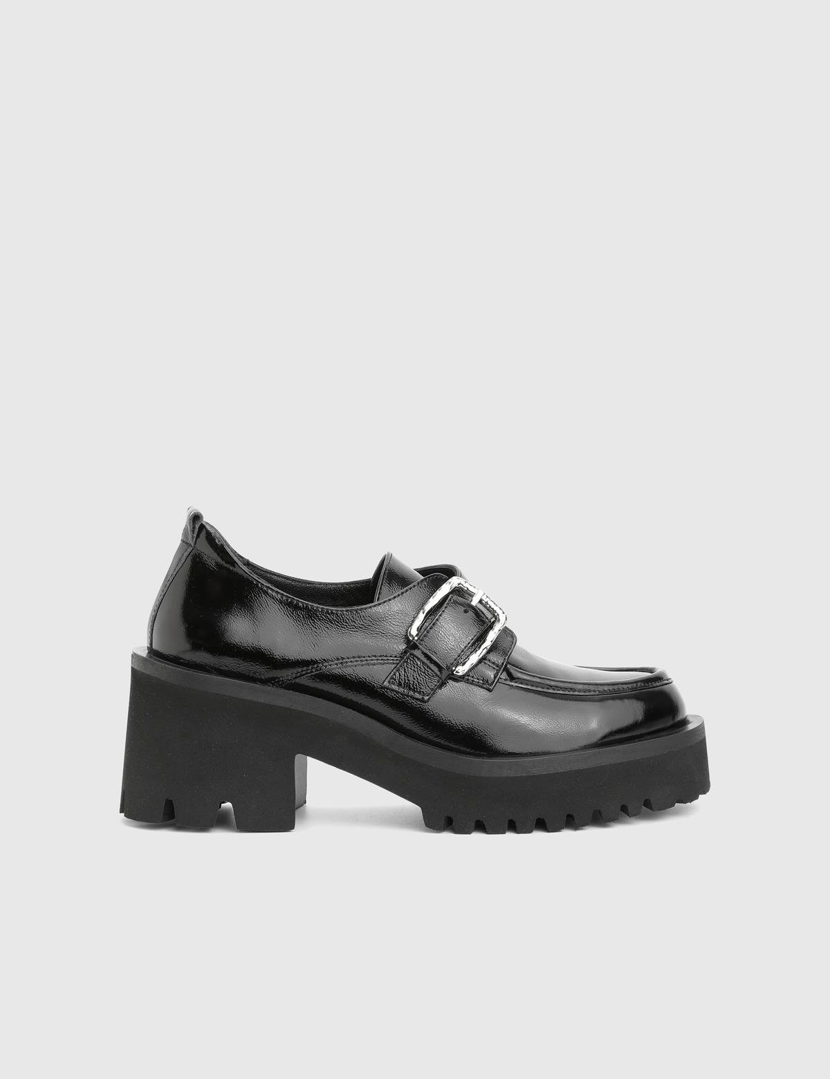 Roses Black Patent Leather Women's Pump