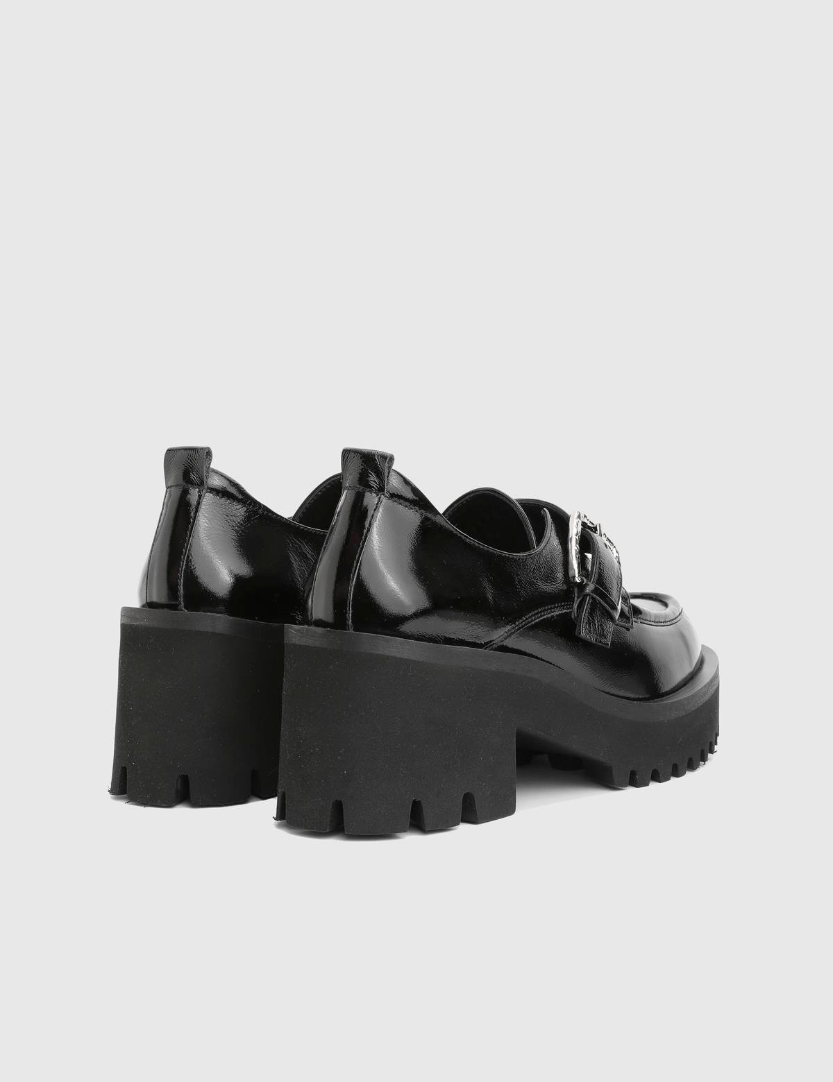 Roses Black Patent Leather Women's Pump