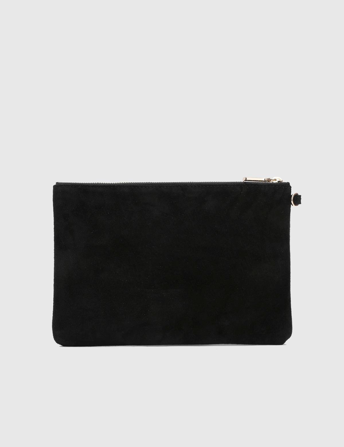 Roussillion Damenhandtasche aus schwarzem Wildleder