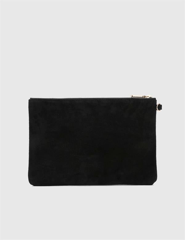 Roussillion Black Suede Leather Women's Handbag