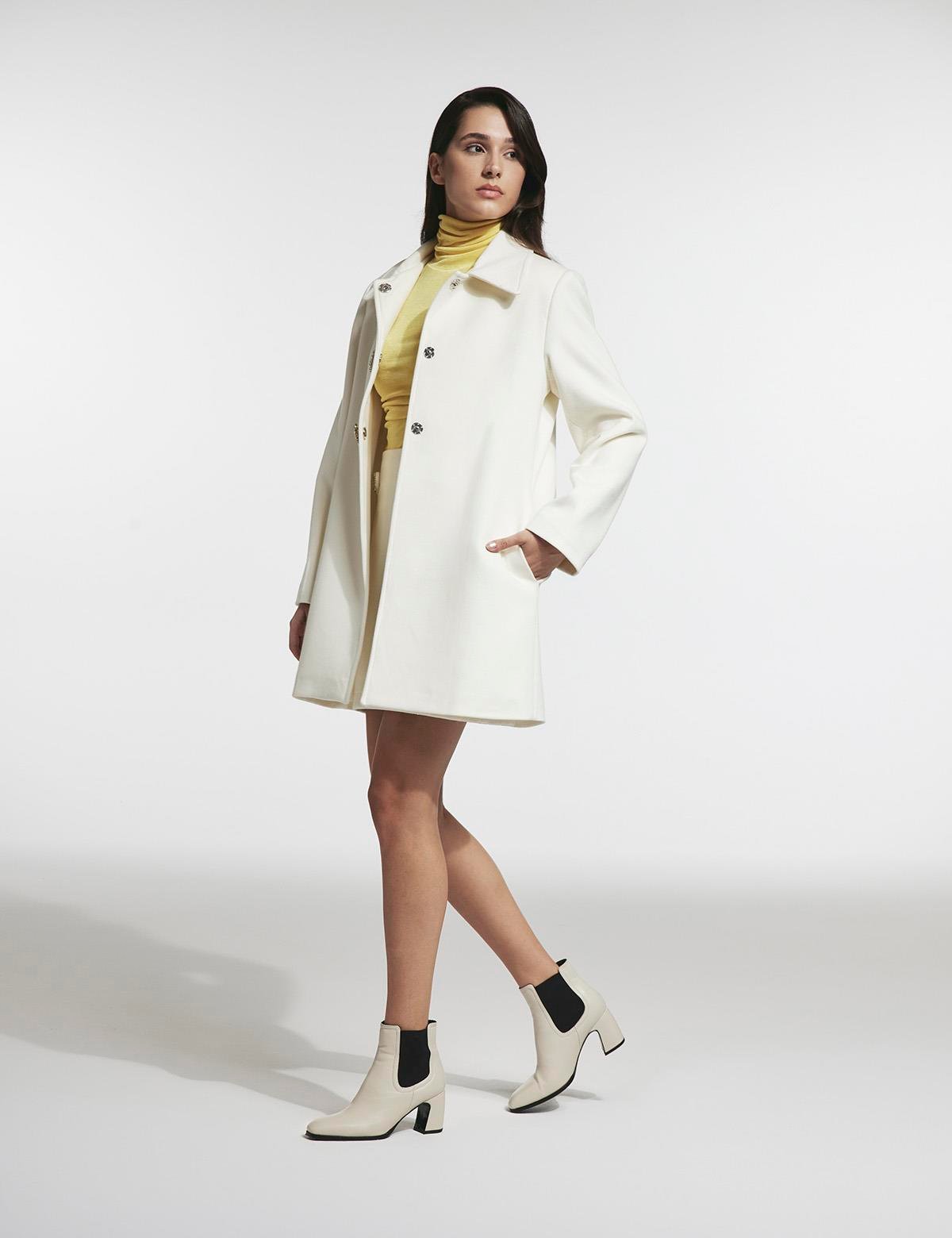 Rudny White Women's Coat