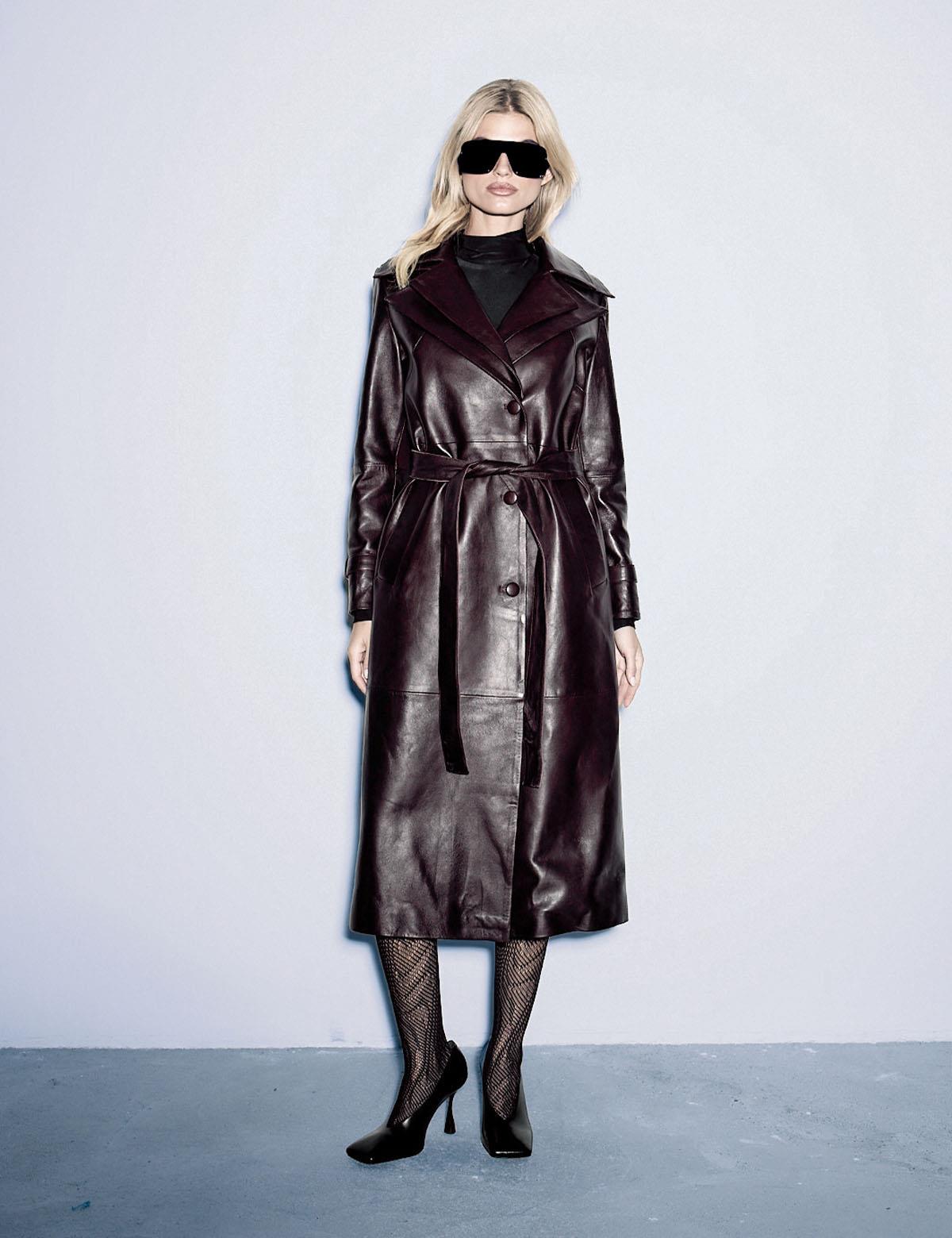 Ruud Burgundy Women's Leather Trench Coat