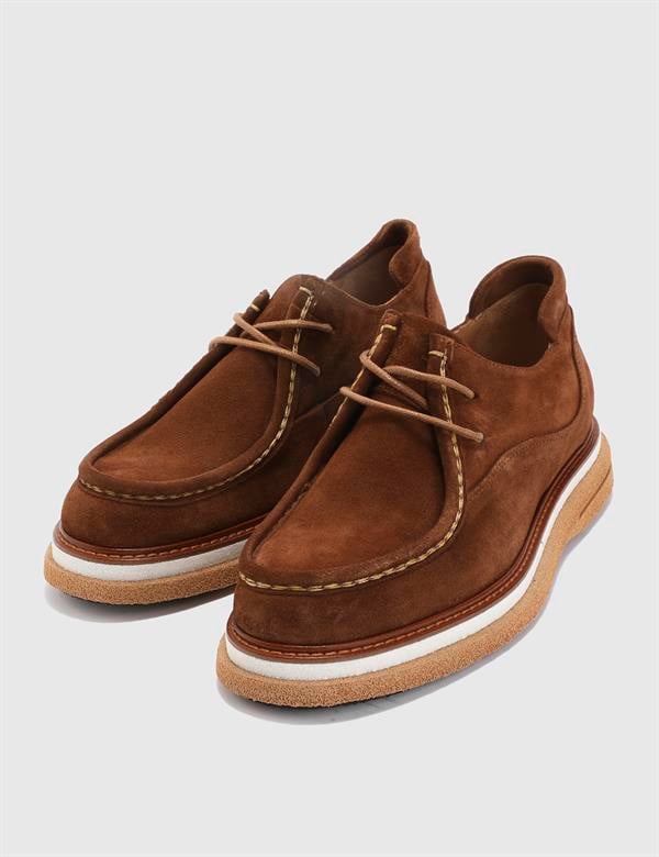 Ryan Saddle Brown Suede Leather Men's Oxford