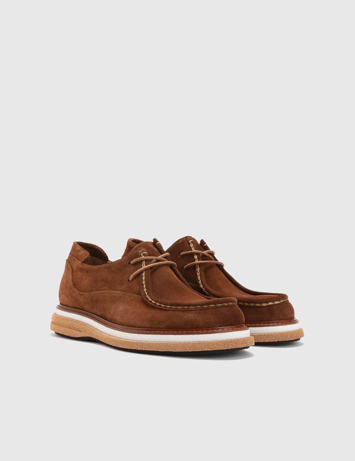 Ryan Saddle Brown Suede Leather Men's Oxford