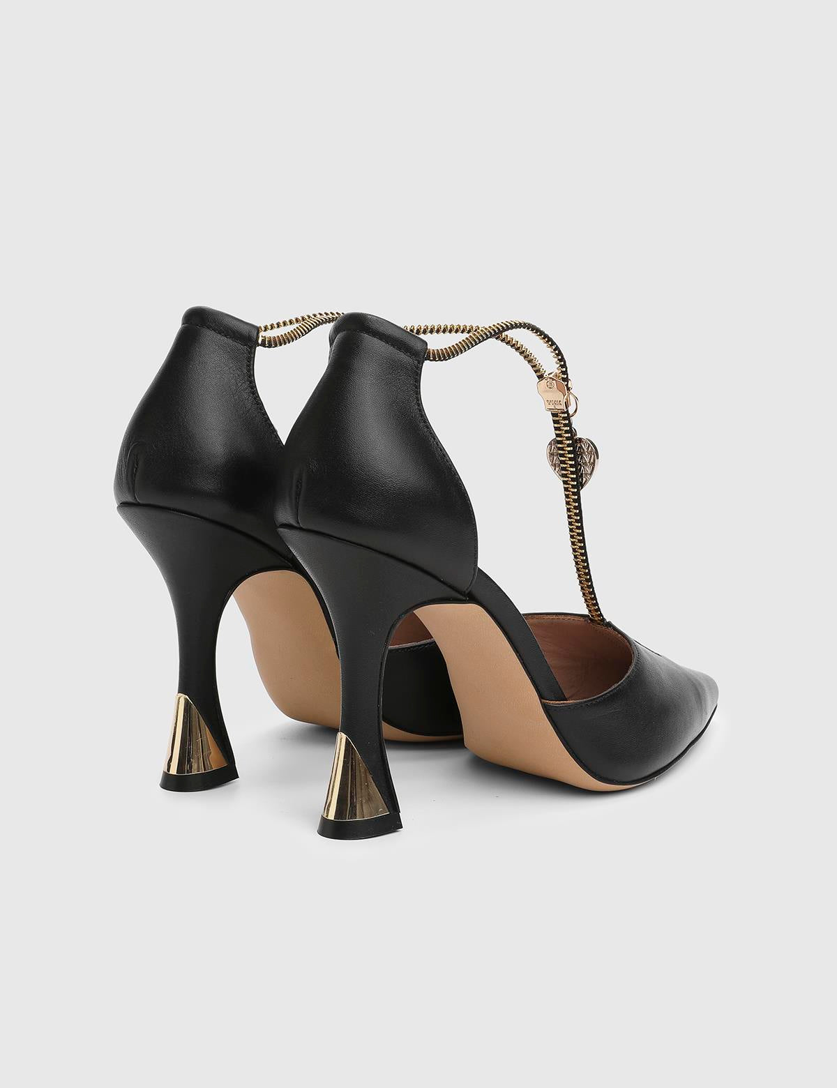 Samira Black Leather Women's Pump