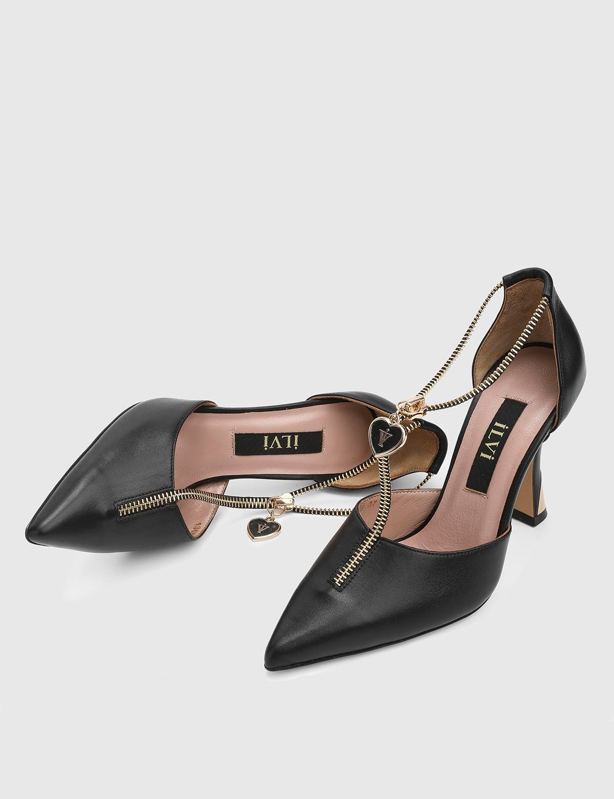 Samira Black Leather Women's Pump