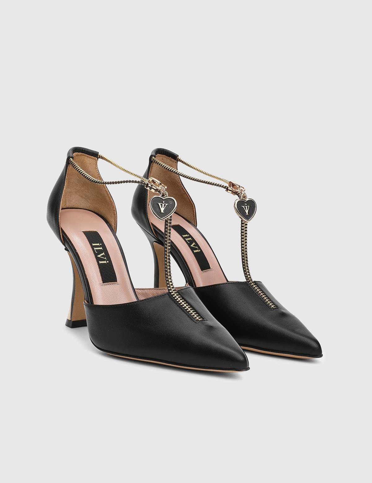 Samira Black Leather Women's Pump