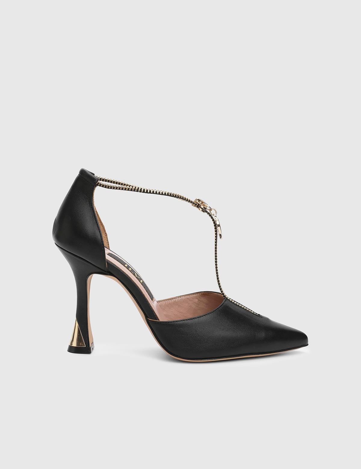 Samira Black Leather Women's Pump