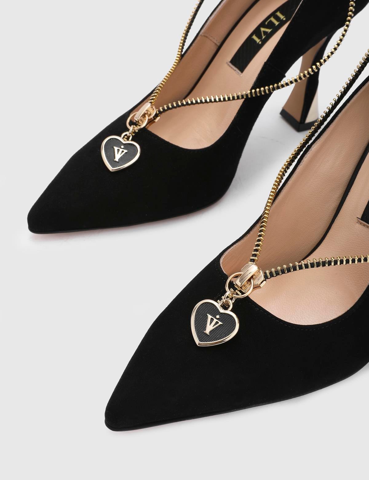 Samira Black Suede Leather Women's Pump