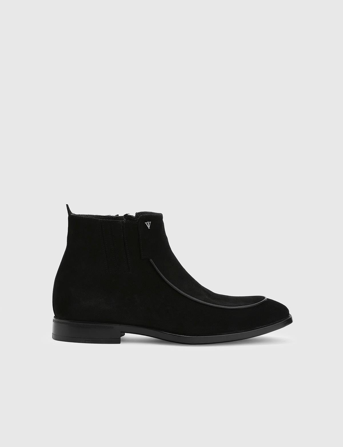 Sancho Black Suede Leather Men's Boot