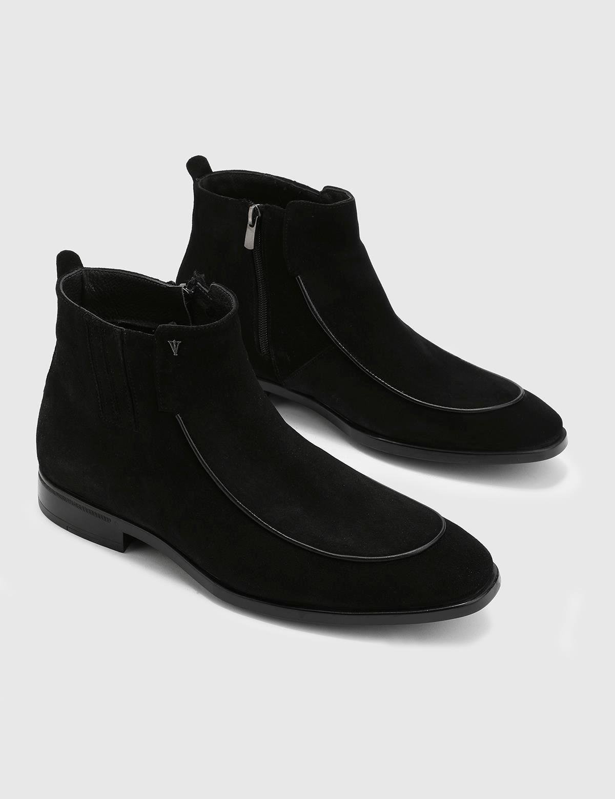 Sancho Black Suede Leather Men's Boot
