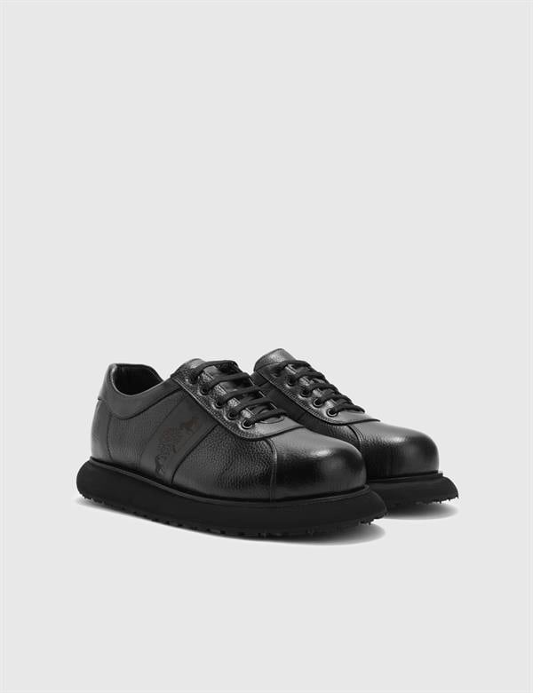Santino Black Floater Leather Men's Sneaker