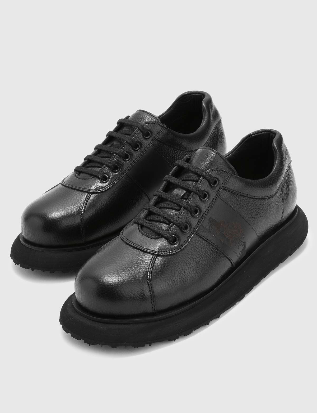 Santino Black Floater Leather Men's Sneaker