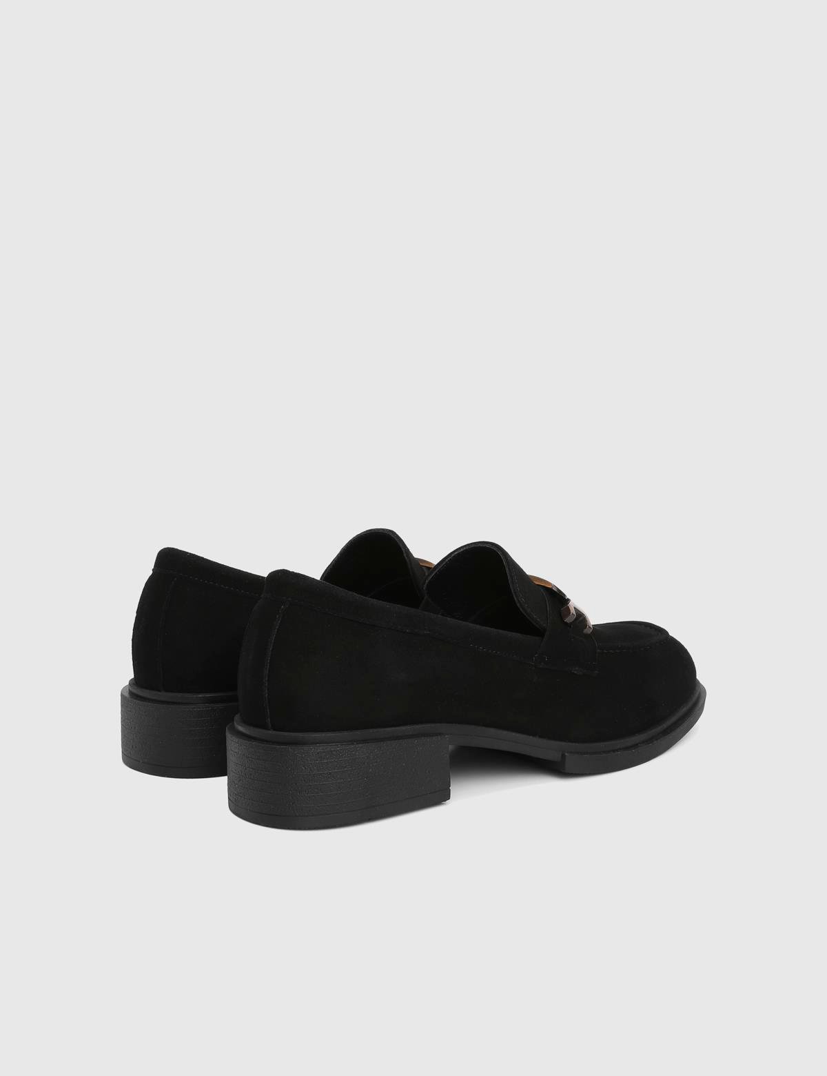 Sementa Black Suede Leather Women's Loafer