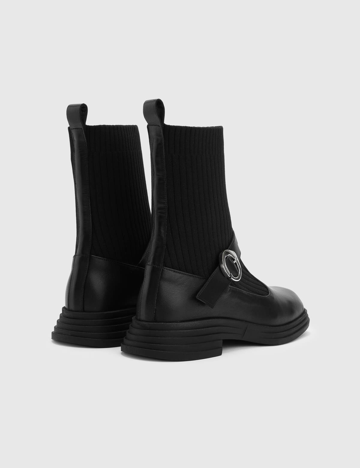 Serena Black Leather Women's Boot