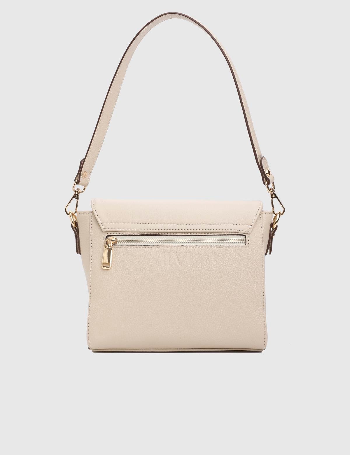 Sofie Beige Floater Leather Women's Shoulder Bag