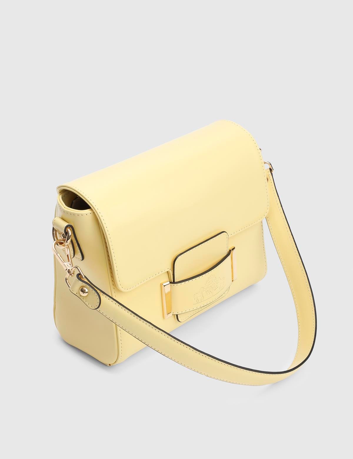 Sofie Yellow Leather Women's Shoulder Bag