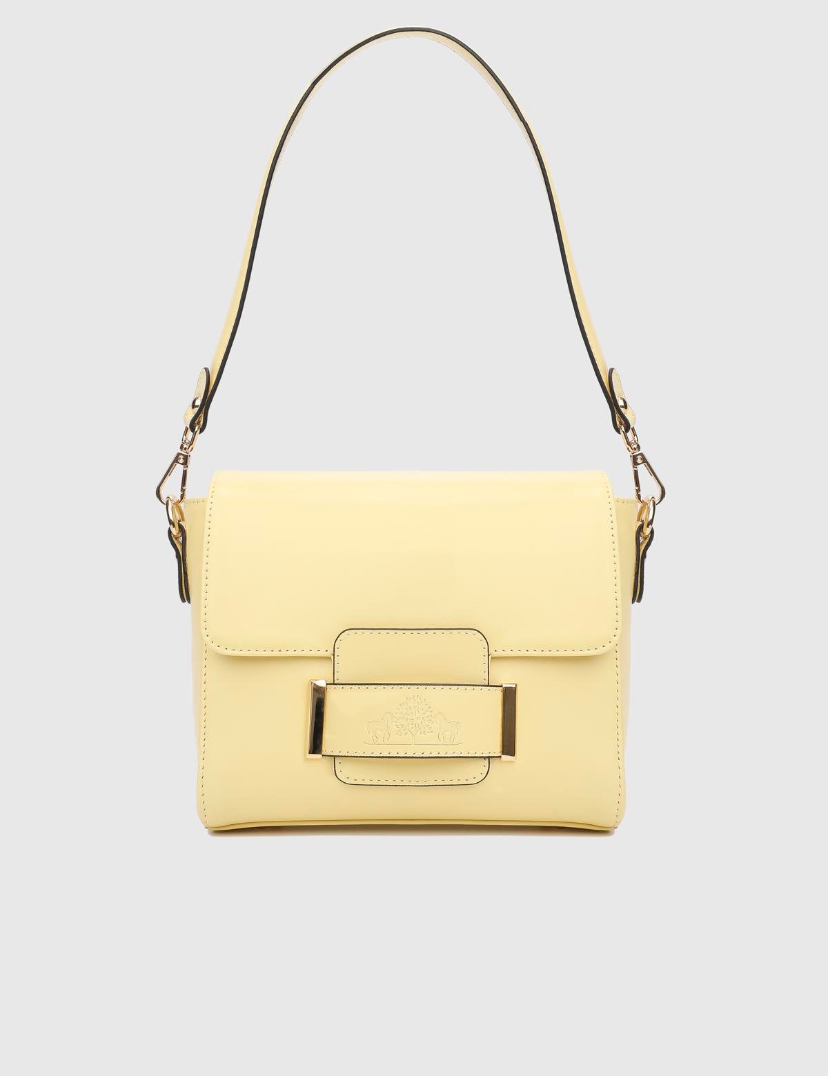 Sofie Yellow Leather Women's Shoulder Bag