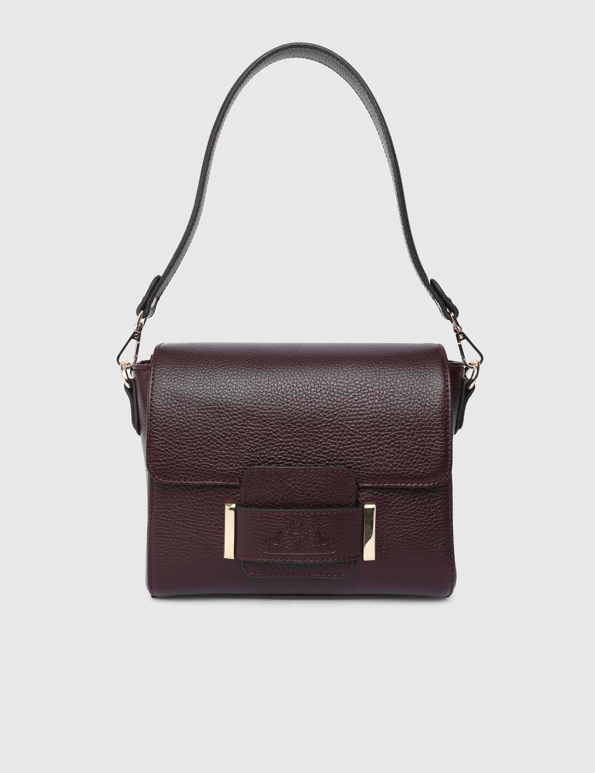 Sofie Burgundy Floater Leather Women's Shoulder Bag