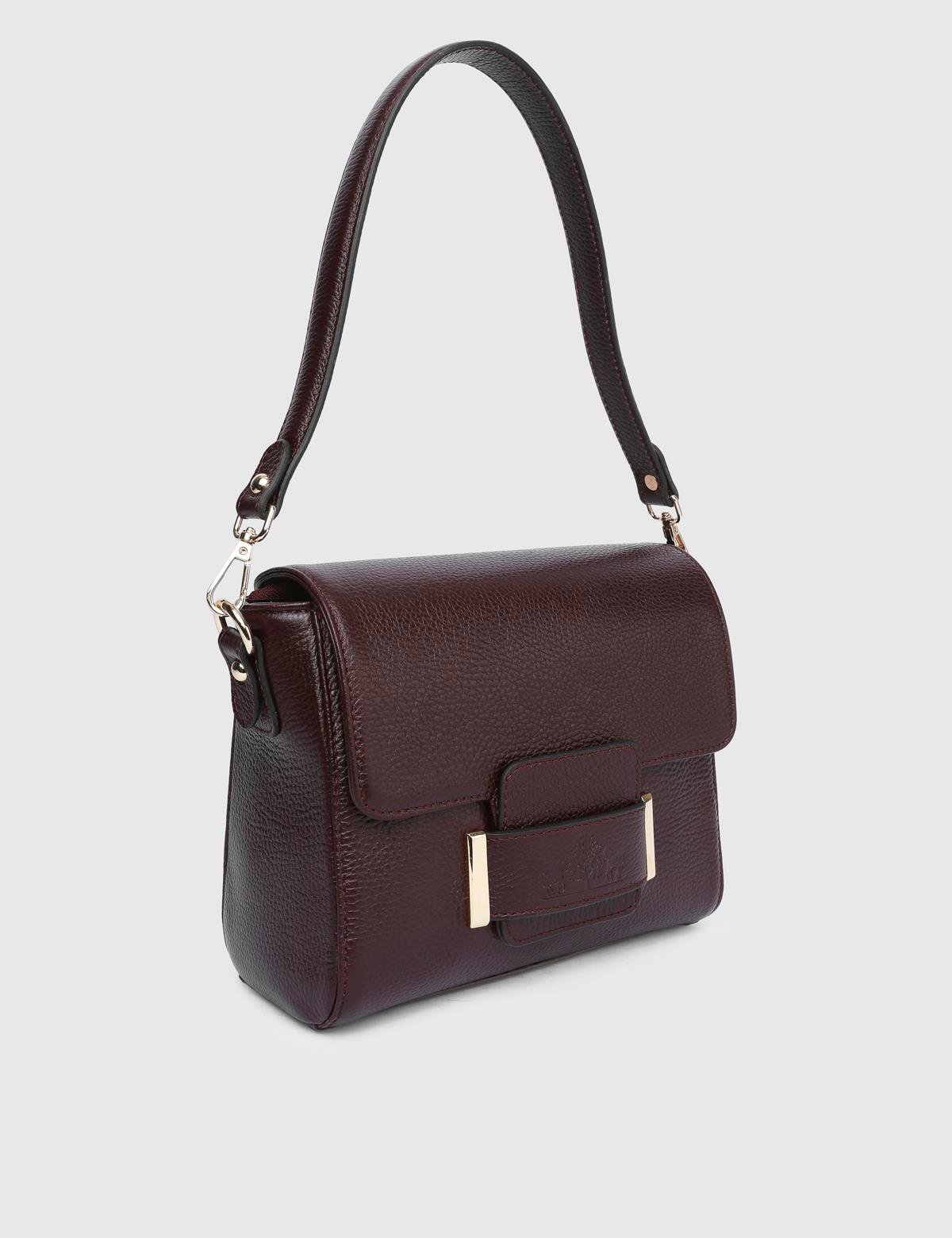 Sofie Burgundy Floater Leather Women's Shoulder Bag