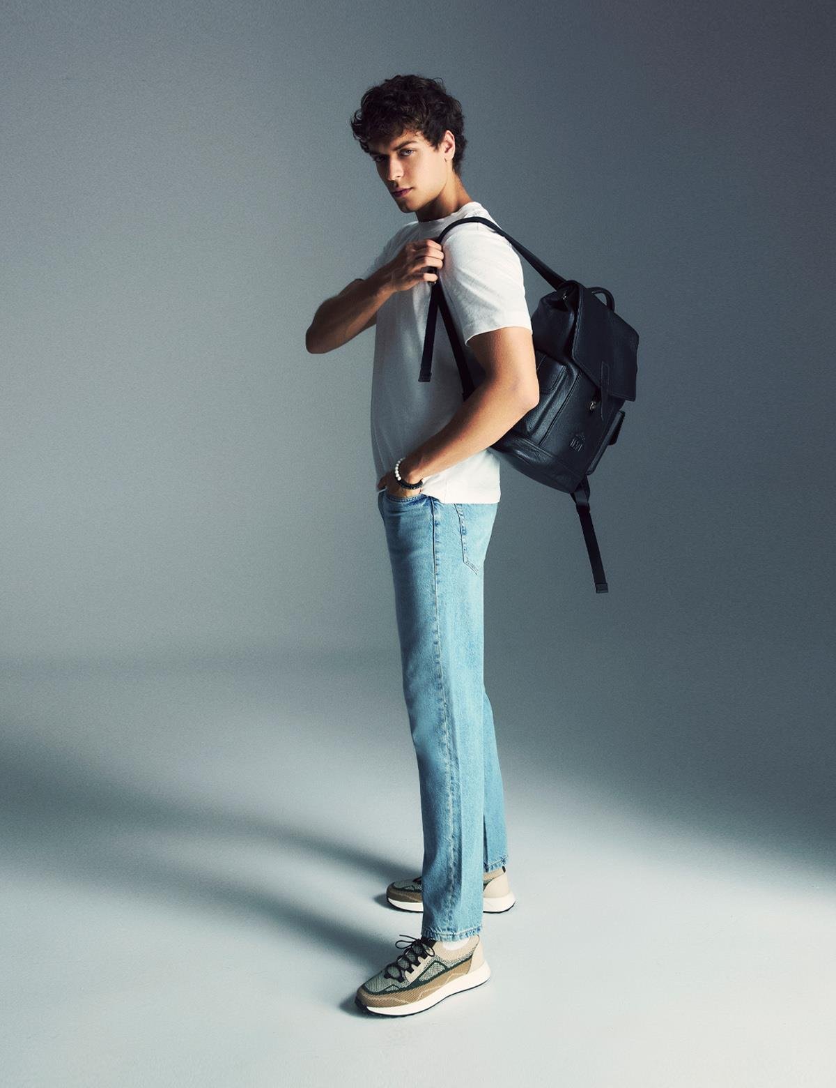 Sven Rucksack für Herren aus schwarzem Leder