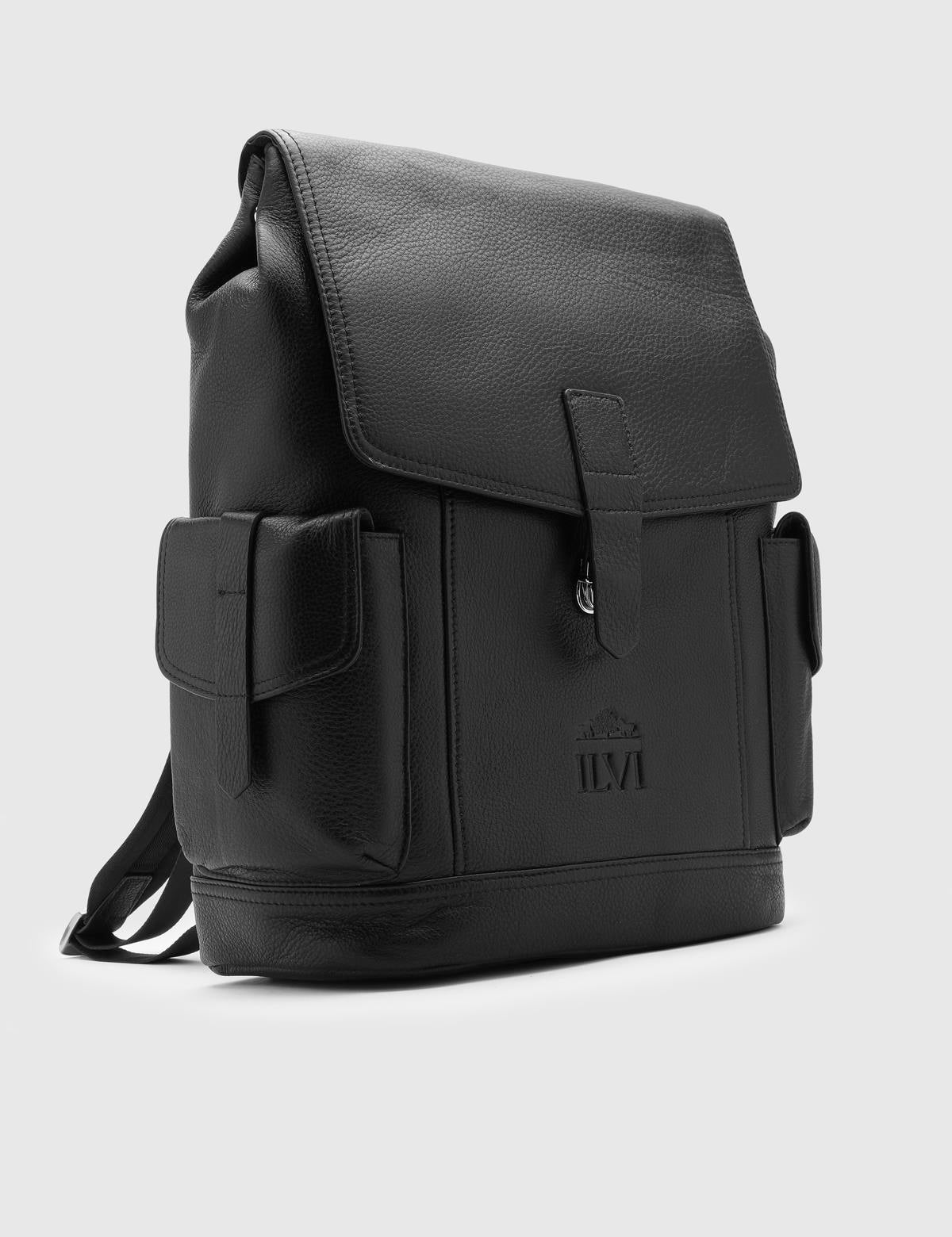 Sven Rucksack für Herren aus schwarzem Leder