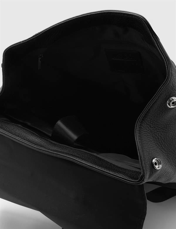 Sven Black Leather Men's Backpack