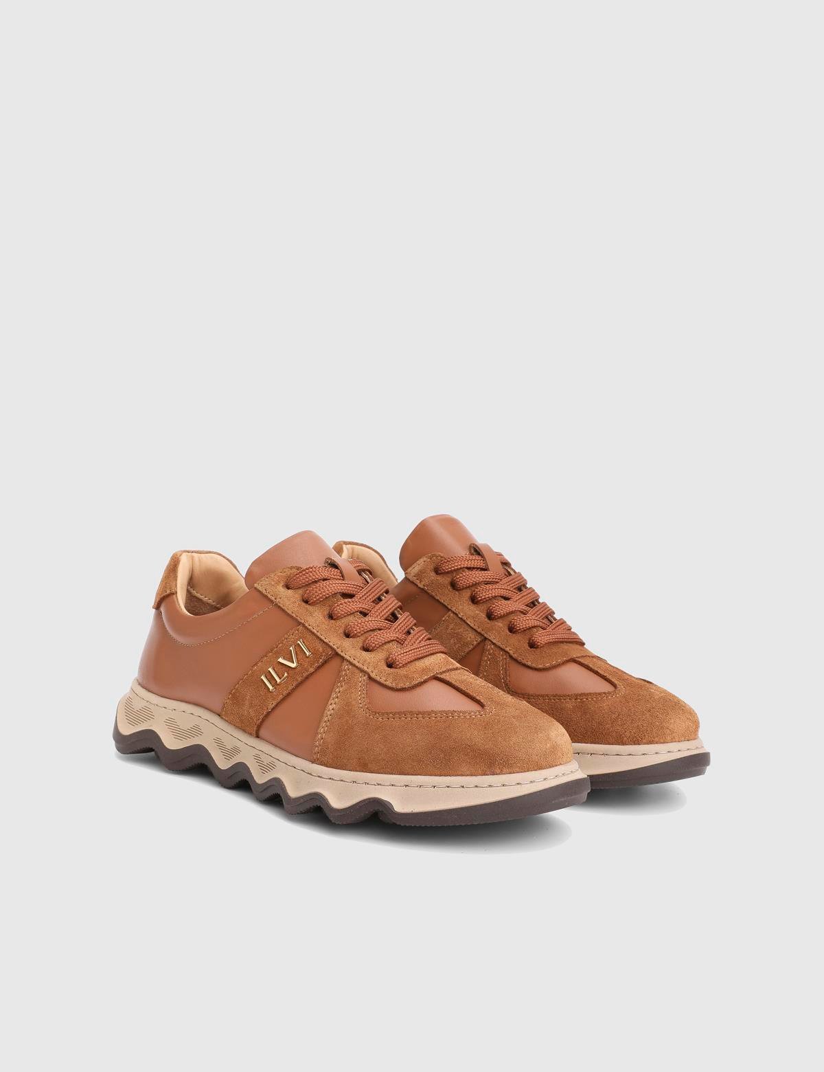 Tafsa Saddle Brown Suede Leather Women's Sneaker