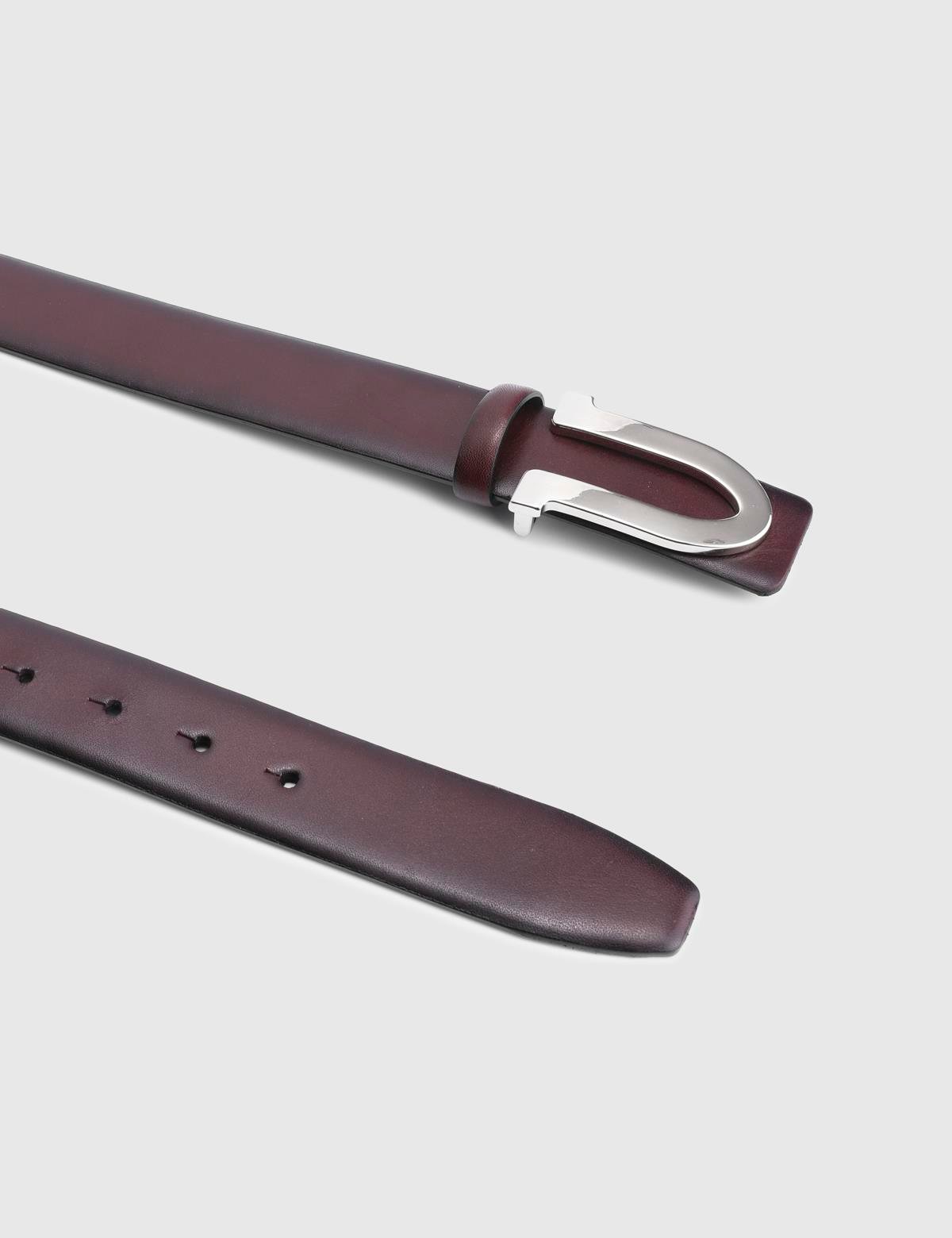 Tale Burgundy Black Aniline Leather Men's Belt